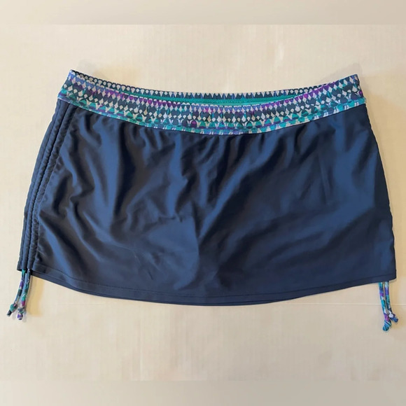Free Country Multicolored Swim Skort With Cinch Sides Size XL (16) - Picture 2 of 10